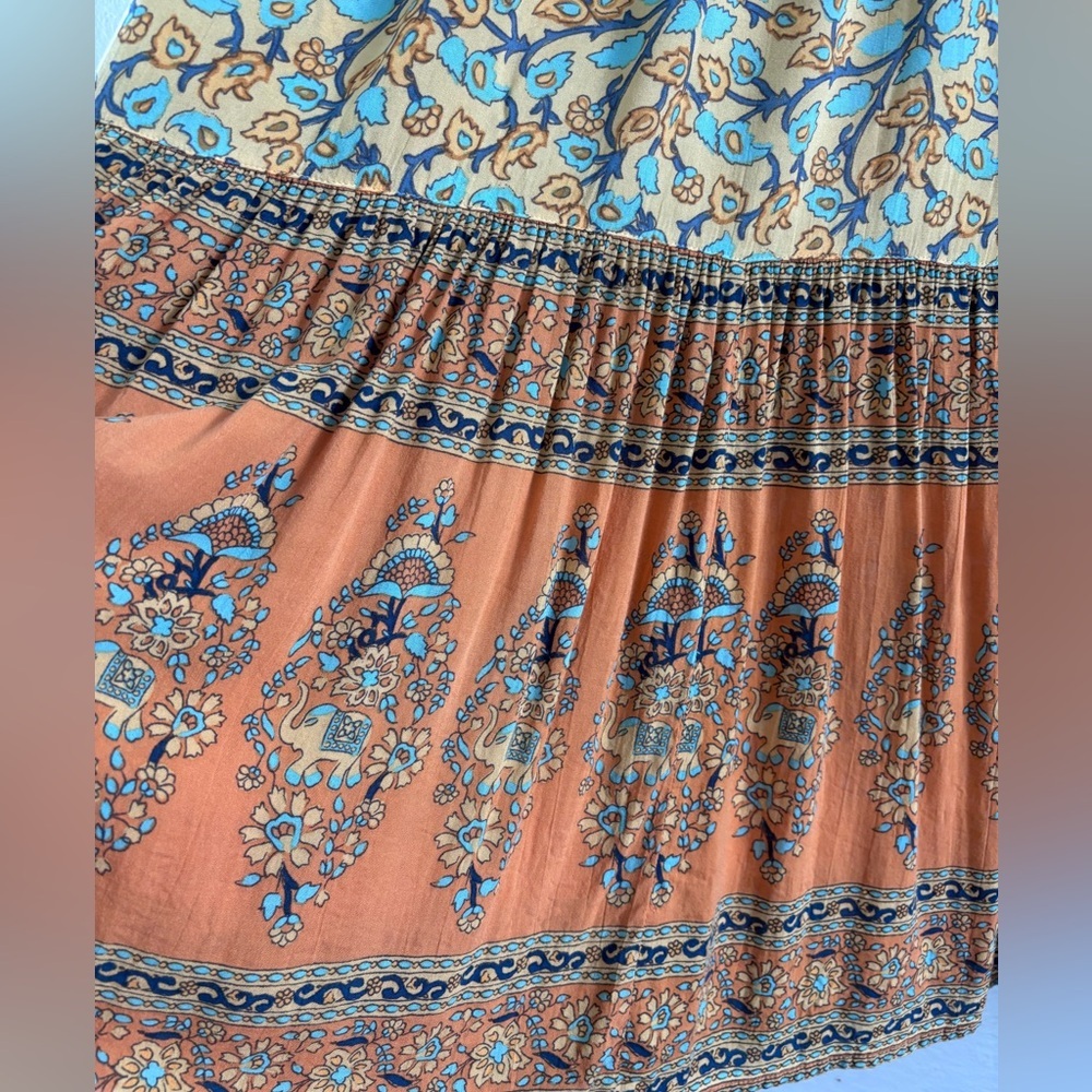 Spell & The Gypsy Collective Delirium Maxi Dress Gold Boho Floral XS Extra Small - Picture 11 of 15